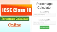 ICSE Class 10 Percentage Calculator Online
